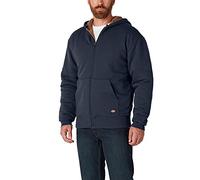 Dickies Men's Sherpa Lined Fleece Zip Hoodie Jacket, Dark Navy, XL