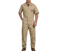 Dickies Men's Short-Sleeve Coverall, Khaki V1, L Tall
