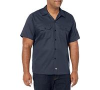 Dickies Men's Short-sleeve Flex Work Slim Fit Button Down Shirt, Charcoal, L UK