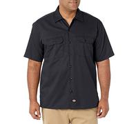 Dickies Men's Short Sleeve Work Big and Tall Button Down Shirt, Black, XXL Tall UK