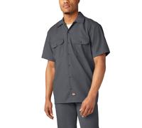 Dickies Mens Short Sleeve Work Big and Tall Button Down Shirt Charcoal 4X-Large Big US