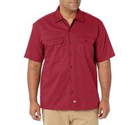 Dickies Men's Short Sleeve Work Regular Fit Short Sleeve Casual Shirt, Red (English Red), Small