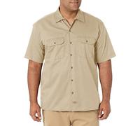 Dickies Men's Short Sleeve Work Shirt - Beige - Medium