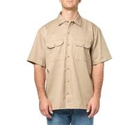 Dickies Men's Short Sleeve Work Shirt Big and Tall Button, Desert Sand, XXL