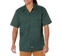 Dickies Men's Short-Sleeve Work Shirt Button, Hunter Green V1, 4XL Big