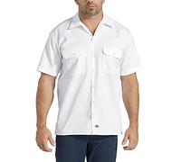 Dickies Men's Short-Sleeve Work Shirt Button, White V1, 4XL Big