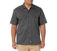 Dickies Men's Short-Sleeve Work Shirt Button, Hunter Green V1, 4XL Big