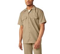 Dickies Men's Short-Sleeve Work Shirt, Khaki, Large