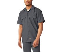 Dickies Men's short work utility button down shirts, Charcoal, M UK