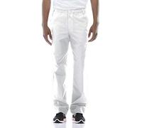 Dickies Men's Signature Elastic Waist Scrubs Pant, White, Medium