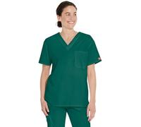 Dickies Men's Signature V-Neck Scrubs Shirt, Hunter, S