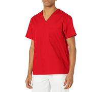 Dickies Men's Signature V-Neck Scrubs Shirt, Red, Medium