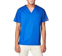 Dickies Men's Signature V-Neck Scrubs Shirt, Royal, XL