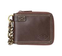 Dickies Men's Slim Everyday Leather Bifold Chain Wallet, Brown - Zip Around, One Size, Slim Everyday Leather Bifold Chain Wallet
