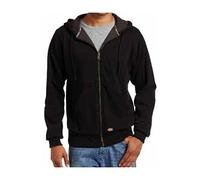 Dickies Men's Thermal Lined Full-Zip Fleece Hoodie with DWR, Knit Black, M