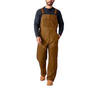 Dickies Men's Tradebuilt Wax Coated Canvas Double Front Bib Overall, Brown Duck, XL
