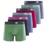 Dickies Mens Underwear 6 Pack Boxers for Men Breathable Cotton Boxer Briefs, Blk,red, Bluegreen,charcoal, L