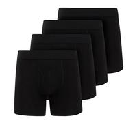 Dickies Mens Underwear Pack of 4 Boxer Briefs, Cotton Stretch Boxers for Men, Black ,Black, Black, Black, M