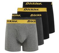 Dickies Mens Underwear Pack of 4 Boxer Briefs, Cotton Stretch Boxers for Men, Black, Black, Heather Charcoal, Heather Gray, M