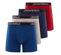 Dickies Mens Underwear Pack of 4 Boxer Briefs, Cotton Stretch Boxers for Men, Chili Pepper, Peacoat, Alloy, Peony, M