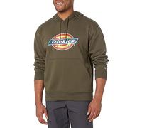 Dickies Men's Water Repellent Tri-Color Logo Hoodie, Moss Green, L