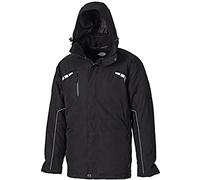 Dickies Men's Waterproof Breathable Eisenhower Atherton Rain Jacket Work Coat Hood Warm (S, BLACK)