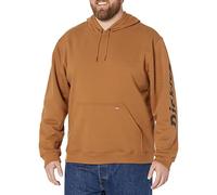 Dickies Men's Wordmark DWR Pullover Fleece Hooded Sweatshirt, Brown Duck, M