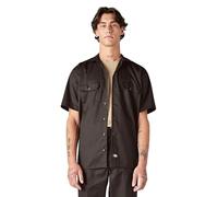 Dickies Men's Work Regular Fit Short Sleeve Casual Shirt, Brown (Dark Brown), Small
