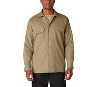 Dickies Men's Work Regular Regular Fit Long Sleeve Casual Shirt, Beige (Khaki), Large