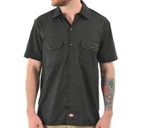 Dickies Men's Work Shirt Short Sleeved Workwear, Black, XL
