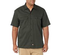 Dickies Men's Work Shirt Short Sleeved Workwear, Olive Green, Medium