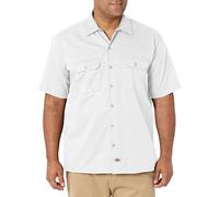 Dickies Men's Work Shirt Short Sleeved Workwear, White, Large