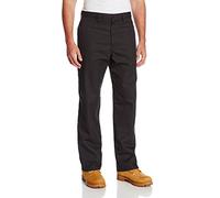 Dickies Occupational Workwear LP812BK 36x30 Polyester/Cotton Relaxed Fit Men's Industrial Flat Front Pant with Straight Leg, 36" Waist Size, 30" Inseam, Black