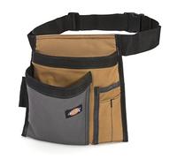 Dickies 5-Pocket Single Side Tool Belt Pouch/Work Apron for Carpenters and Builders, Durable Canvas Construction, Adjustable Belt for Custom Fit, Grey