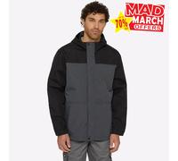 Dickies Men's Waterproof Rain Jacket Full-Zip Hooded Charcoal M (Chest 38-40')