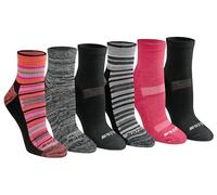 Dickies Women's 6 Pack Dritech Quarter Socks, Stripe (6 Pairs), M (Pack of 6)