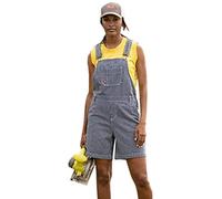 Dickies Women's 7in Bib Shortalls, Rinsed Hickory Stripe, Large