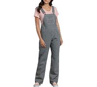 Dickies, Women's, BIB RELAXED STRAIGHT, RINSED HICKORY STRIPE, XXL