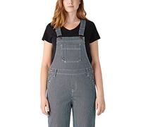Dickies Women's Hickory Stripe Boyfriend Bib Overall, Stonewashed HIC, XXL