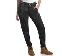 Dickies Womens Cargo Pants - Cotton Stretch Twill High Rise Cargo Joggers with Pockets Casual & Utility Work Pants for Women, Black, 24