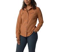 Dickies Women's Cooling Roll-tab Work Shirt Utility Button, Copper Heather, XL