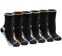 Dickies Women's Dri-tech Advanced Moisture Wicking Mid-Crew Socks, Available in M-l (6,12, Black Assorted (6 Pairs), L