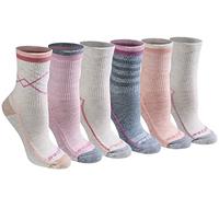 Dickies Women's Dri-tech Advanced Moisture Wicking Mid-Crew Socks, Available in M-l (6,12, Blush Assorted (6 Pairs), L