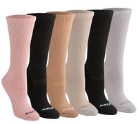 Dickies Women's Dri-tech Essential Moisture Control Crew Socks, Available in S-XL (6, 12, Comfort Top Light Assorted (6 Pairs), M