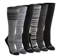 Dickies Women's Dri-tech Essential Moisture Control Crew Socks, Available in S-XL (6, 12, Knee-hi Black Grey (6 Pairs), M