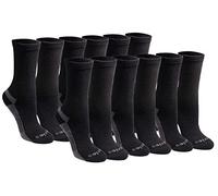 Dickies Women's Dri-tech Essential Moisture Control Crew Socks, Available in S-XL (6, Black Solid (12 Pairs), M (Pack of 24)