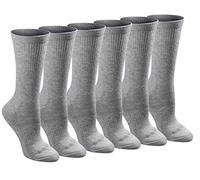 Dickies Women's Dri-tech Essential Moisture Control Crew Socks, Available in S-XL (6, 12 Casual, Grey Solid (6 Pairs), M (Pack of 12)