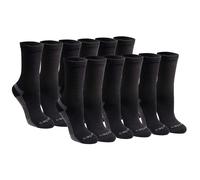Dickies Women's Dri-Tech Essential Moisture Control Crew Socks Available in S-XL (6 Black Solid (12 Pairs) Medium
