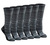 Dickies Women's Dri-tech Fashion Moisture Control Crew Socks, Available in S-XL (5, 6, 12, Black Marl (6 Pairs), L (Pack of 6)