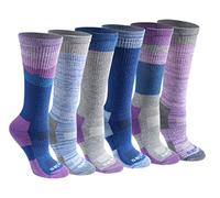 Dickies Women's Dri-tech Fashion Moisture Control Crew Socks, Available in S-XL (5, 6, 12, Blue Mountain (6 Pairs), Small (Pack of 6)